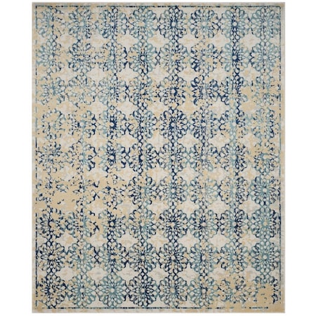 Safavieh Evoke Power Loomed Rectangle Area Rug, Ivory and Blue - 9 x 12 ft. EVK262C-9
